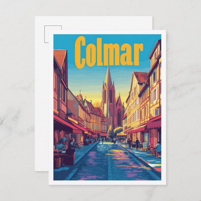 Colmar France Art Vintage Postkarte (Vorne/Hinten)