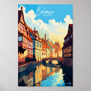 Colmar France Vintage Reise Illustration Poster