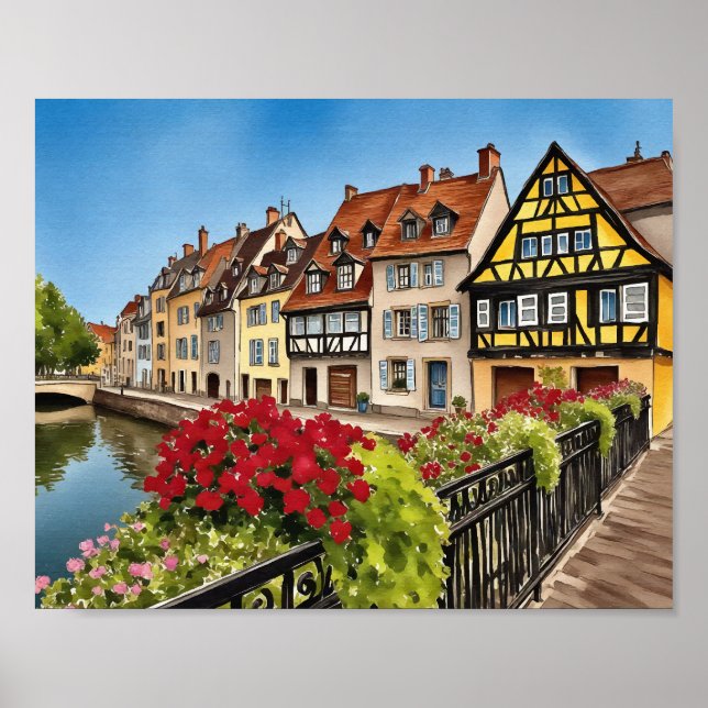 Colmar France Watercolor Poster (Vorne)