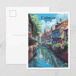 Colmar Frankreich Kunst Vintage Reise  Postkarte