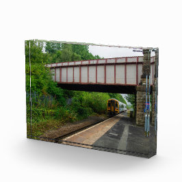Colne Bound Train Leaving Burnley Barracks Railway Fotoblock