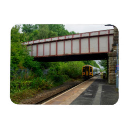 Colne Train Leaving Burnley Barracks Station Magnet