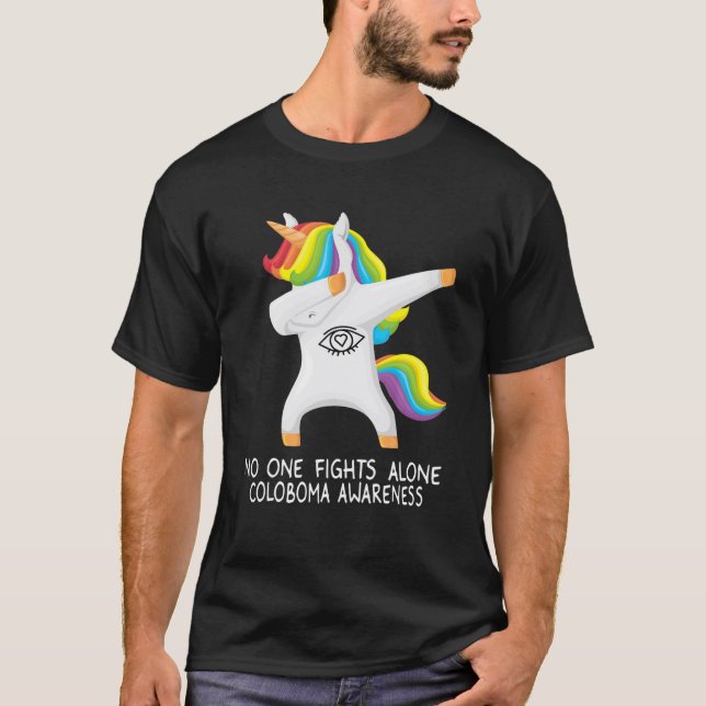 Coloboma Awraress Dabbing Unicorn Awareness T-Shirt (Vorderseite)