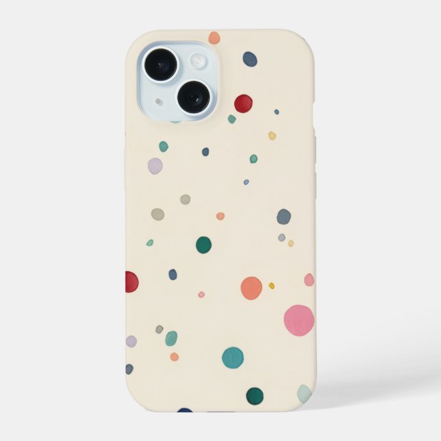  Coloful Circular Dots Case For iPhone 15 Hülle (Rückseite)