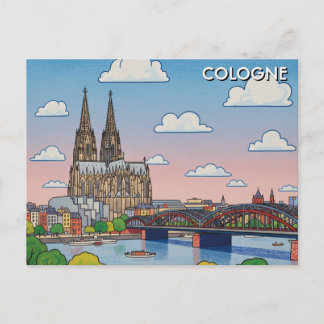 Cologne Cathedral Germany Night Travel Postkarte
