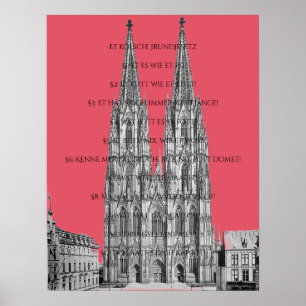 Cologne Dome Cologne Köln Kölsches Grundgesetz Poster