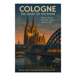 Cologne (Köln), Germany Travel Poster