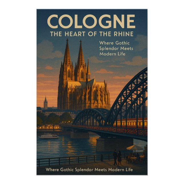 Cologne (Köln), Germany Travel Poster (Vorderseite)