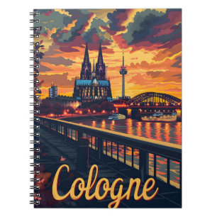 Cologne Rhin Sunset Notizblock
