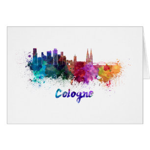 Cologne skyline im Watercolor