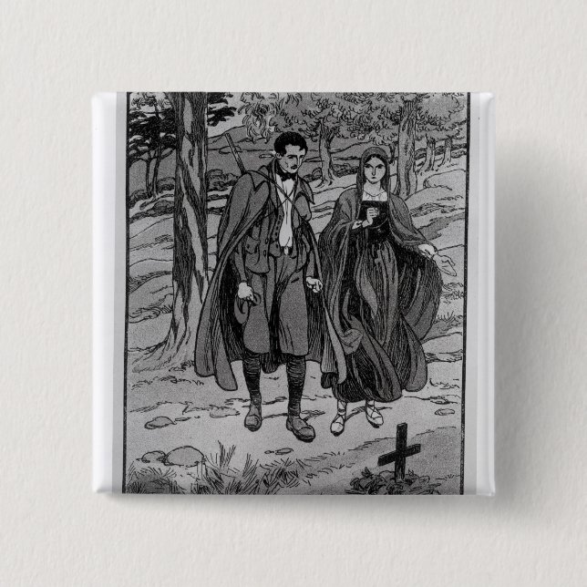 Colomba u. ihr Bruder neben ihrem Vater Button (Vorderseite)