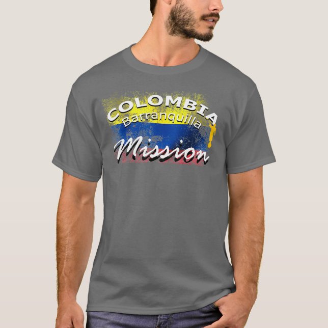 Colombia Barranquilla Mormon LDS Mission Gift T-Shirt (Vorderseite)