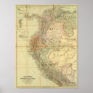 Colombia, Ecuador, Peru, Panama 3 Poster