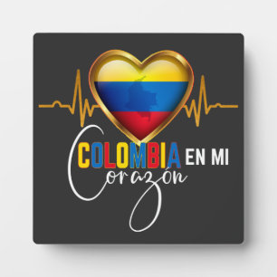 Colombia en mi Corazon Colombian Pride Fotoplatte