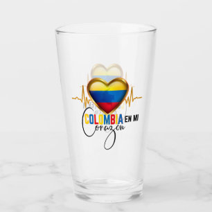 Colombia en mi Corazon Colombian Pride  Glas