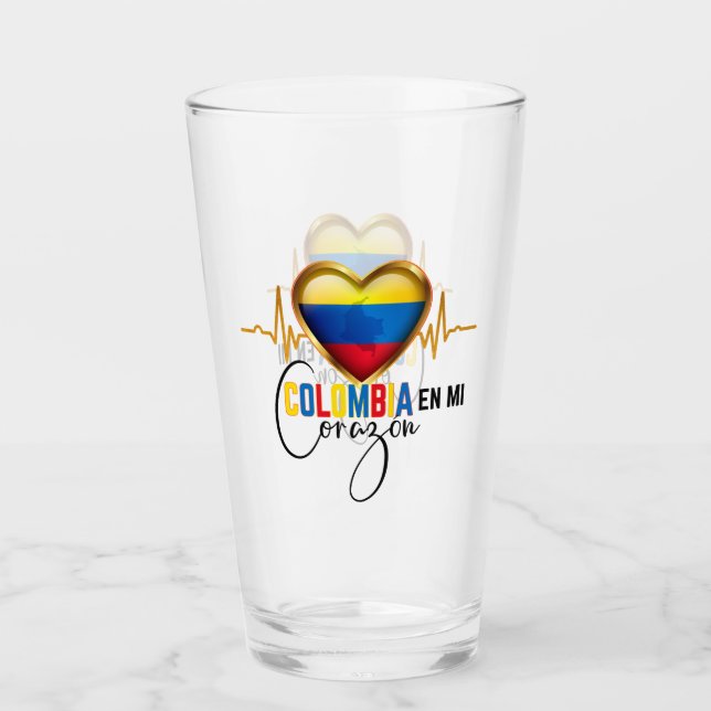 Colombia en mi Corazon Colombian Pride  Glas (Vorderseite)