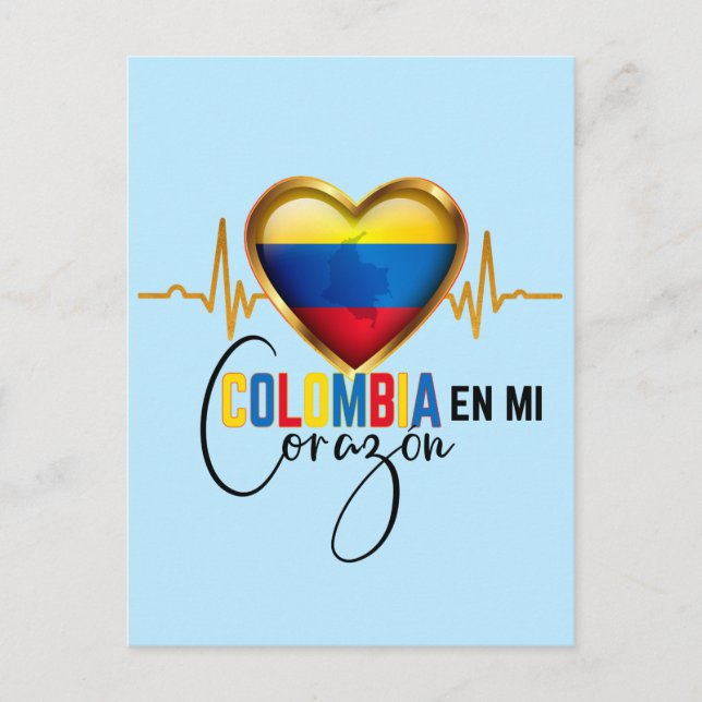 Colombia en mi Corazon Colombian Pride Postkarte (Vorderseite)