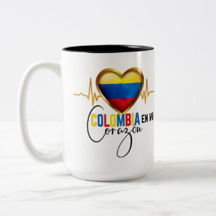 Colombia en mi Corazon Colombian Pride Zweifarbige Tasse