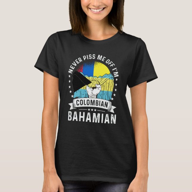 Colombia Flag Bahamas Grown Humor Citizen Pride T-Shirt (Vorderseite)