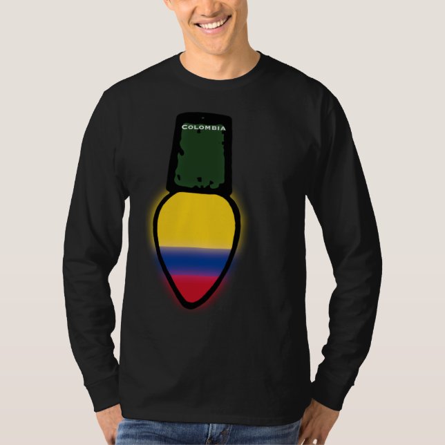 Colombia Flag Christmas Light Colombian Pride T-Shirt (Vorderseite)