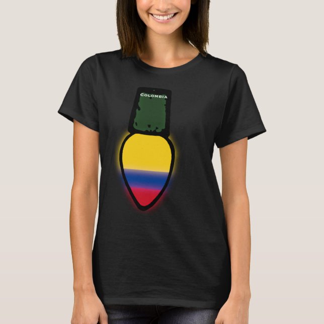 Colombia Flag Christmas Light Colombian Pride T-Shirt (Vorderseite)