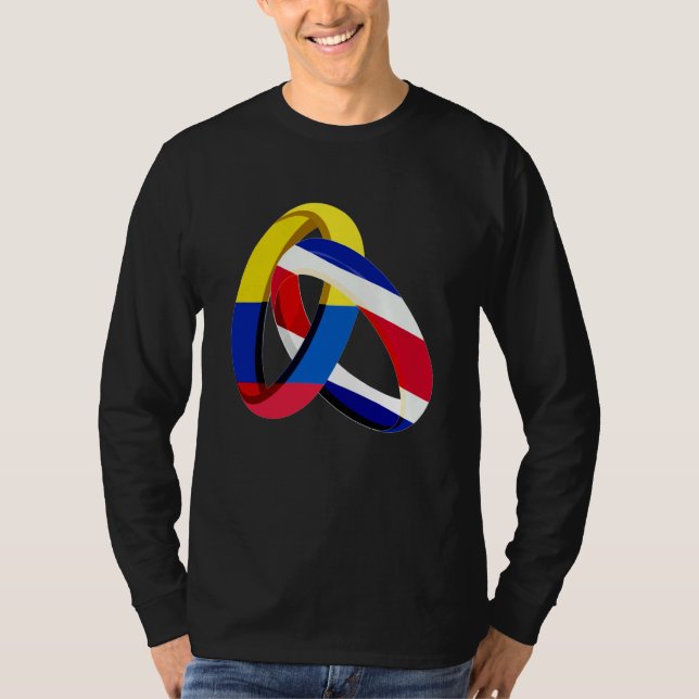 Colombia Flag Costa Rica Grown Ring Marriage Weddi T-Shirt (Vorderseite)