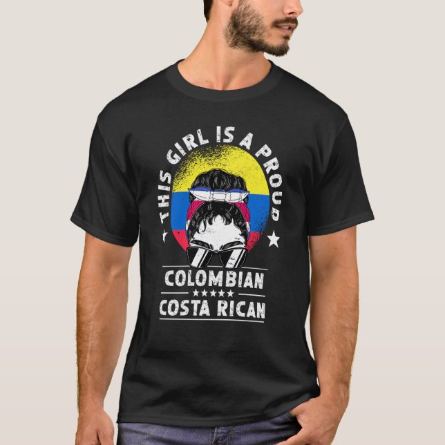 Colombia Flag Costa Rica Grown Women Girl Citizen  T-Shirt (Vorderseite)