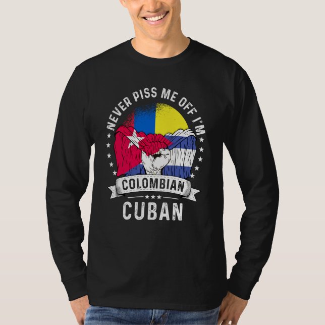 Colombia Flag Cuba Grown  Humor Citizen Pride T-Shirt (Vorderseite)