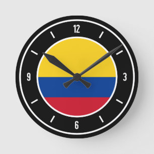 Colombia Flag Elegant Runde Wanduhr