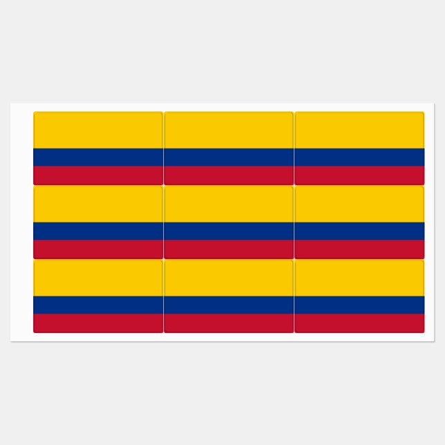 Colombia Flag Etiketten (Blatt)