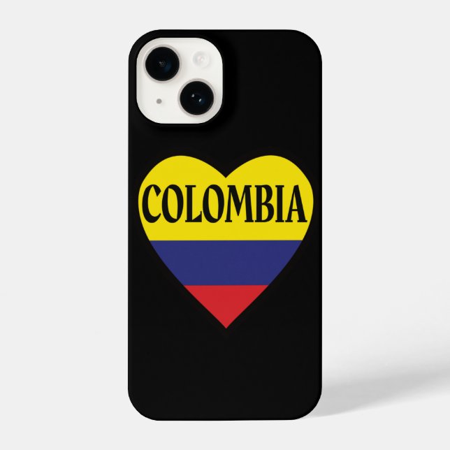 Colombia Flag Heart iPhone Hülle (Rückseite)
