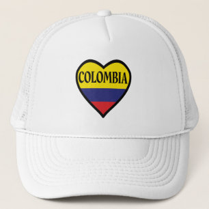 Colombia Flag Heart Trucker Hat Truckerkappe