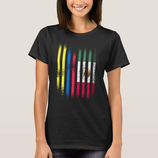 Colombia Flag Mexico Grown Country Flags Stripes T-Shirt (Vorderseite)