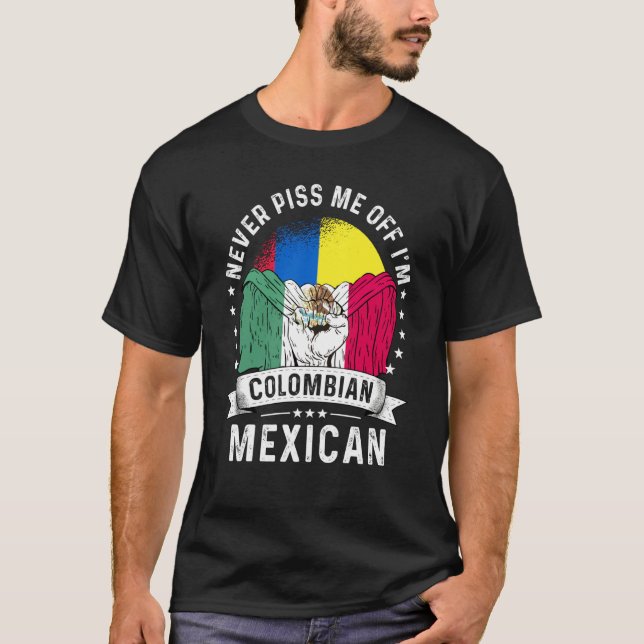Colombia Flag Mexico Grown  Humor Citizen Pride T-Shirt (Vorderseite)