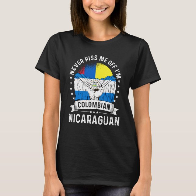 Colombia Flag Nicaragua Grown  Humor Citizen Pride T-Shirt (Vorderseite)