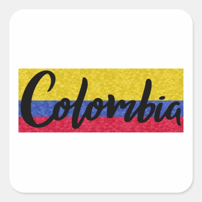 Colombia Flag Pixel Lettering Sticker (Vorderseite)