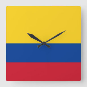 Colombia Flag Quadratische Wanduhr
