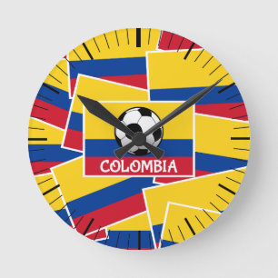 Colombia Football Runde Wanduhr