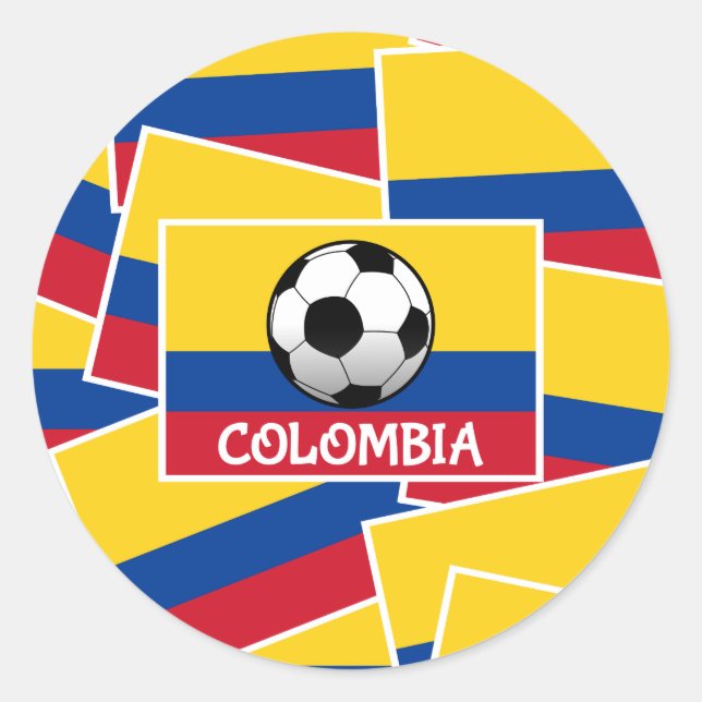 Colombia Football Runder Aufkleber (Vorderseite)