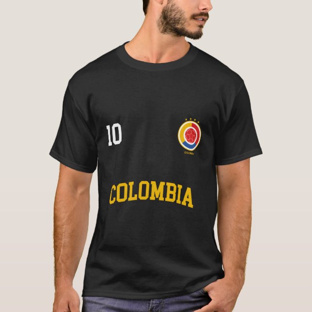 Colombia Fußball Nr. 10 Kolumbianische Flagge Cami T-Shirt (Vorderseite)