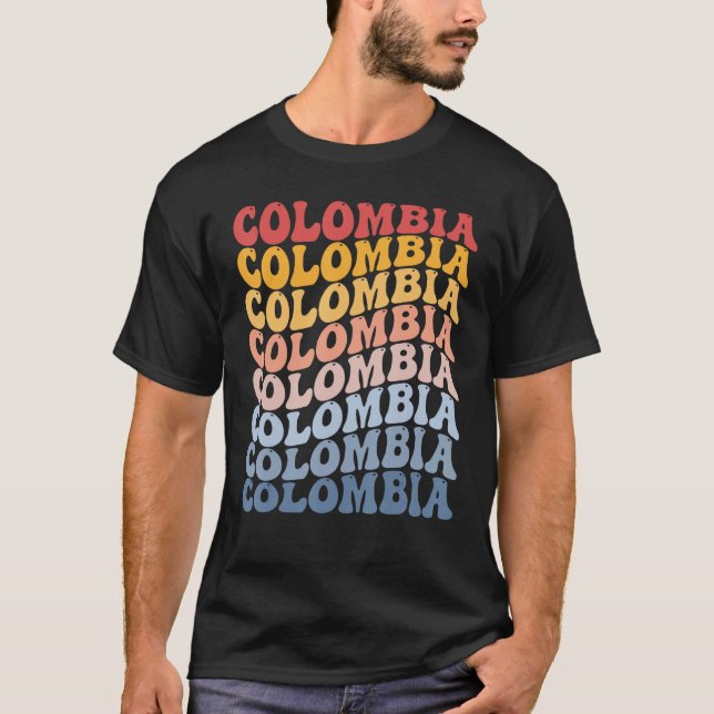 Colombia Groovy Retro Colombian T-Shirt (Vorderseite)