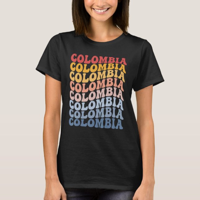 Colombia Groovy Retro Colombian T-Shirt (Vorderseite)