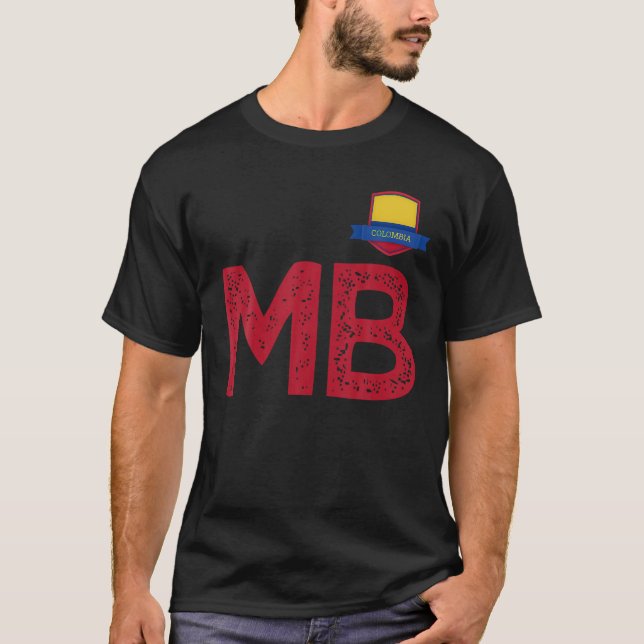 Colombia Human Flag Letter M and B Colombian T Shi T-Shirt (Vorderseite)