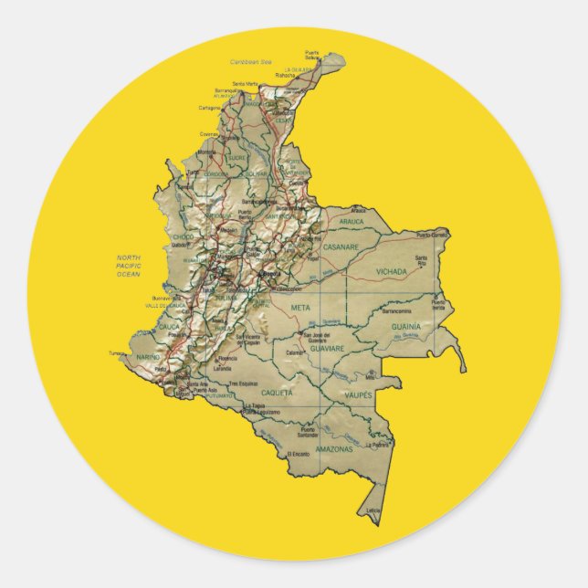 Colombia Map Sticker (Vorderseite)