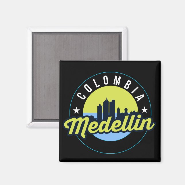 Colombia Medellin City Travel Magnet (Vorderseite/Rückseite)