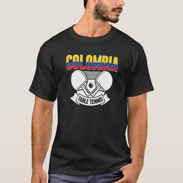 Colombia Ping Pong  Colombian Table Tennis Support T-Shirt (Vorderseite)