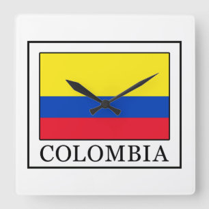 Colombia Quadratische Wanduhr