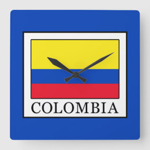 Colombia Quadratische Wanduhr