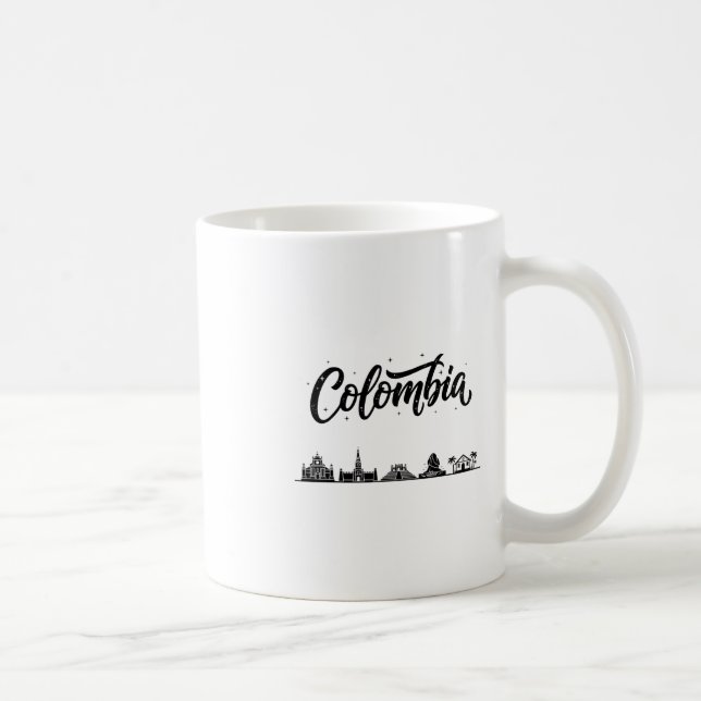 Colombia Skyline Travel Vacation Outfits  Kaffeetasse (Rechts)