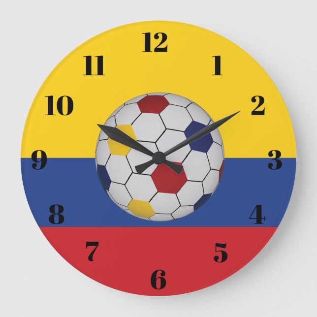 Colombia Soccer Große Wanduhr (Vorderseite)